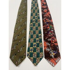 VTG 90’s Tasmanian Devil Looney Tunes Neck Tie Lot Of 3